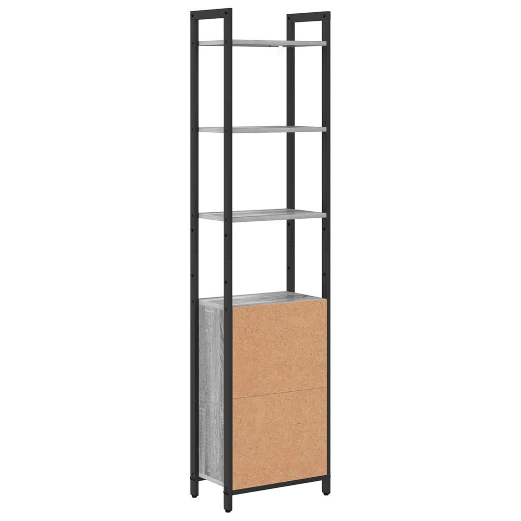 Bookshelf 6 Tiers 40 x 24 x 161 cm Engineered Wood Sonoma Grey