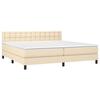 Maison Exclusive - Sommier à lattes de lit et matelas et LED Crème 200x200cm Tissu