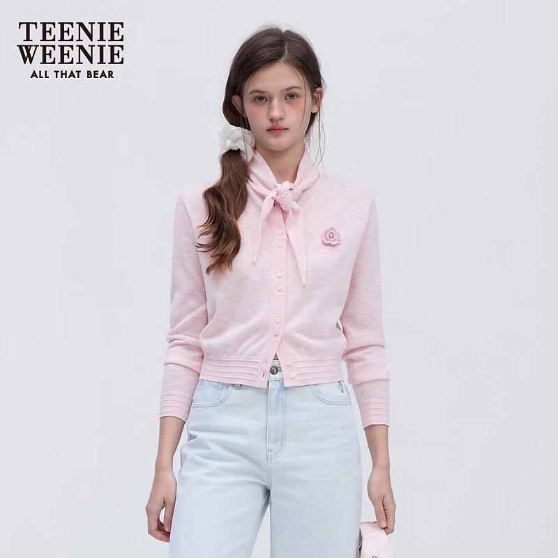 Teenie Weenie Little Bear Letter Knitted Cardigan M розовый