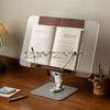 Book Stand for Reading Adjustable Book Holder with 360° Rotating Base Elastic Page Clips Foldable Desktop Riser Stand