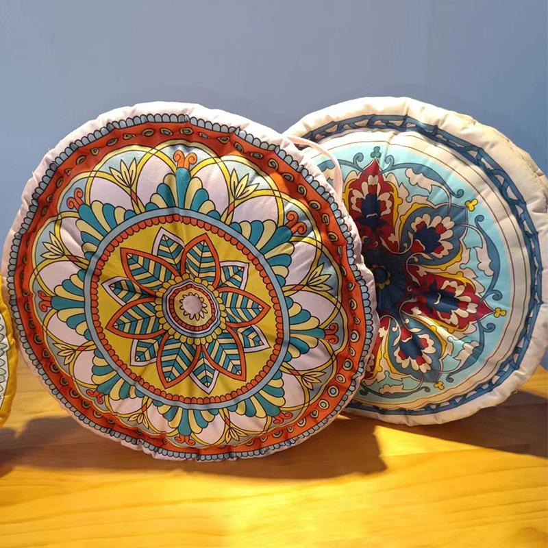 NEW Meditation Seat Cushion Office Dormitory Retro Ethnic Style Floor Mat Cotton Linen Seat Cushion Decor Round Chair Cushion
