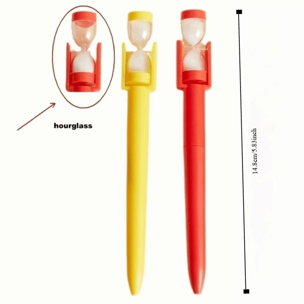 Twist Mechanism Hourglass Ballpoint Pen Black Ink Sand Clock Pen Novelty Pen  Study Gift