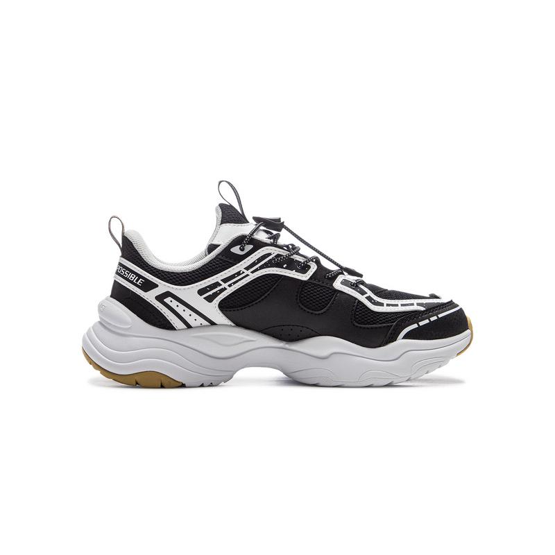 Li Ning Kids Sports Lifestyle Series Comfortable Fashion Durable Low-Top Casual Shoes Kids Sneaker Black White YKCU244-3