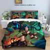 Anime Jinx Arcane: League of Legends Home Bed Three Piece Set Anime Printed Pillowcase Duvet Cover Full Size Customizable