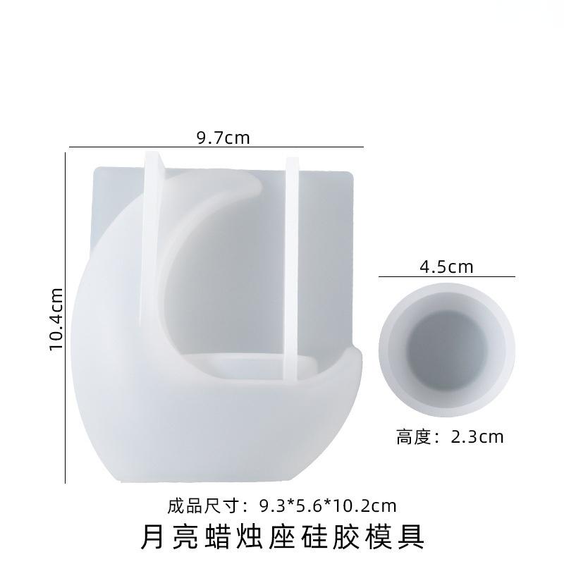 DIY Crystal Epoxy Resin Silicone Mold Half-moon Candlestick Ornament Silicone Mold Candle Holder Decoration Molds for Resin
