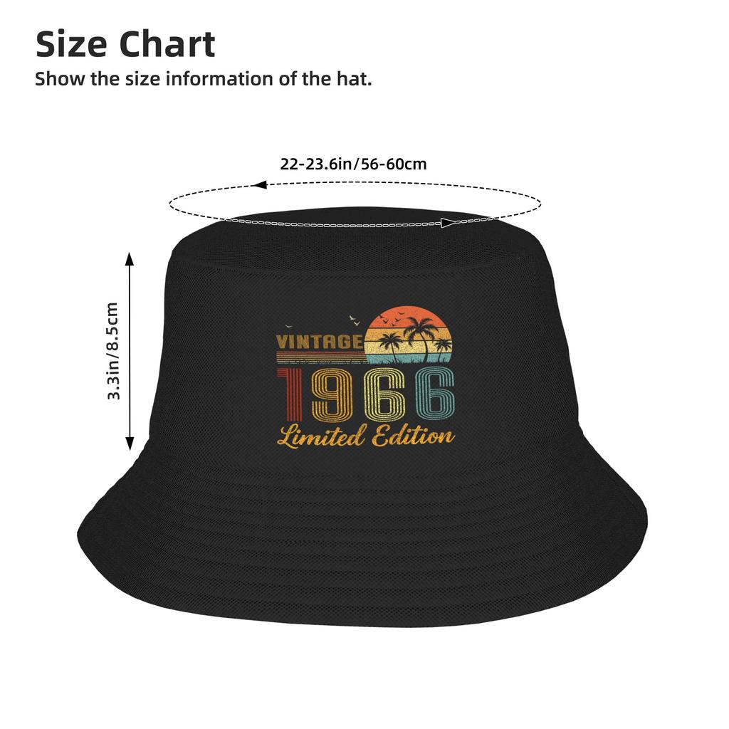 Couple Vintage 1966 Limited Edition Classic 1966 Vintage Bucket Hat Soft Fold Fisherman Hats Summer Vintage Travel Hiking Caps