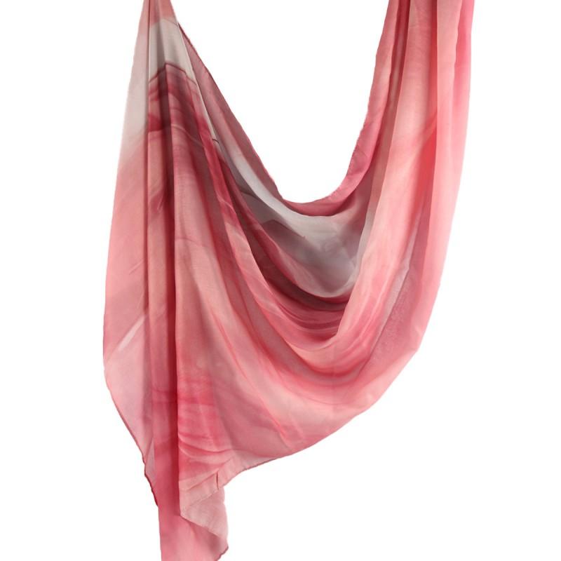 Watercolor Print Cotton Scarf Women 180x80cm Lightweight Wrap Shawl Ethnic Style Headscarf All Season Fashion Accessory