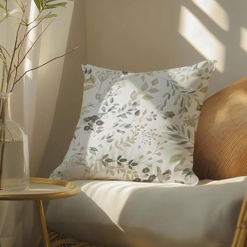 French retro print Pillow Case Silky elegant Comfort Sofa Bed Invisible zipper