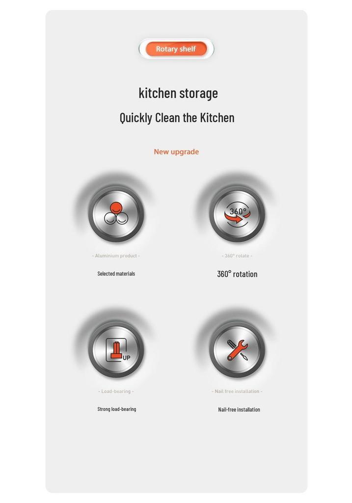 Rotating Corner Kitchen Rack for Seasonings and Condiments