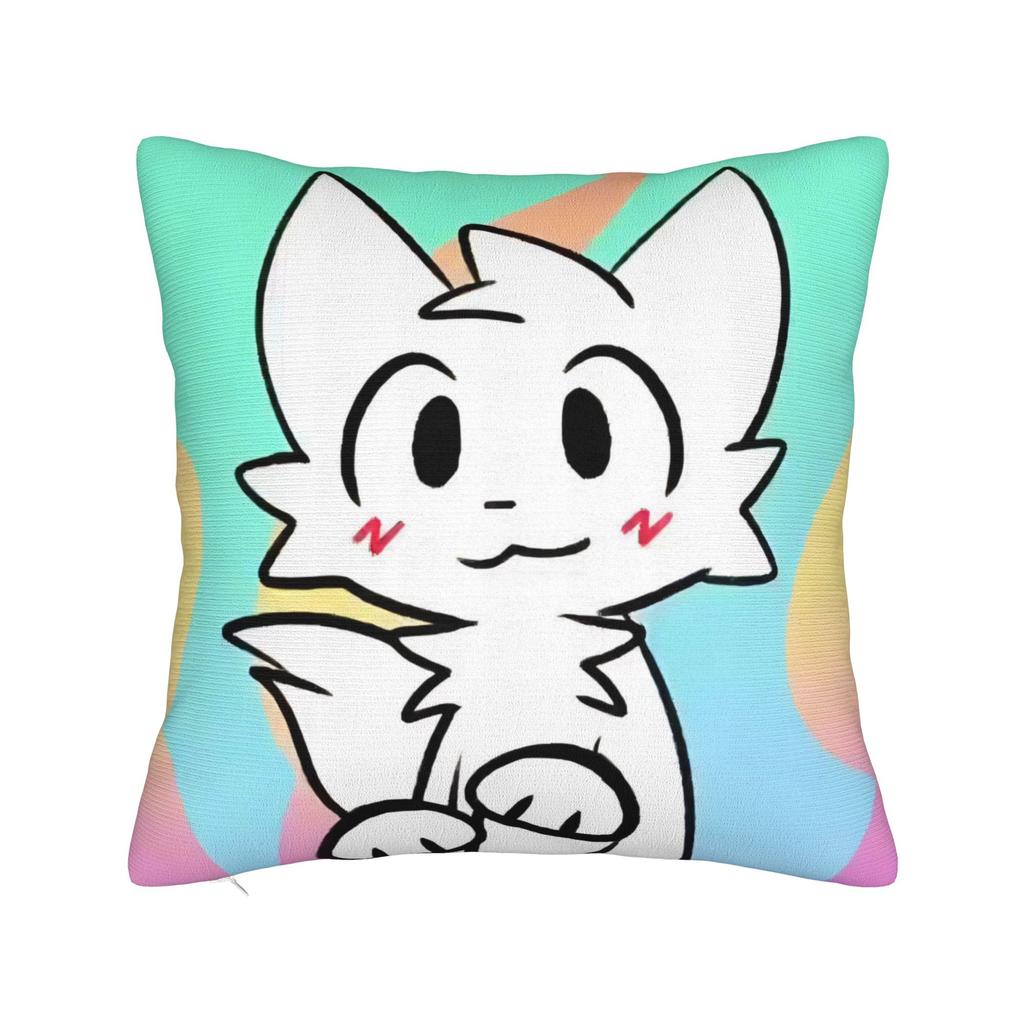 Boykisser Square Pillow Case Cat Cushion Cover Custom Zippered Decor Pillowcase for Car 18"