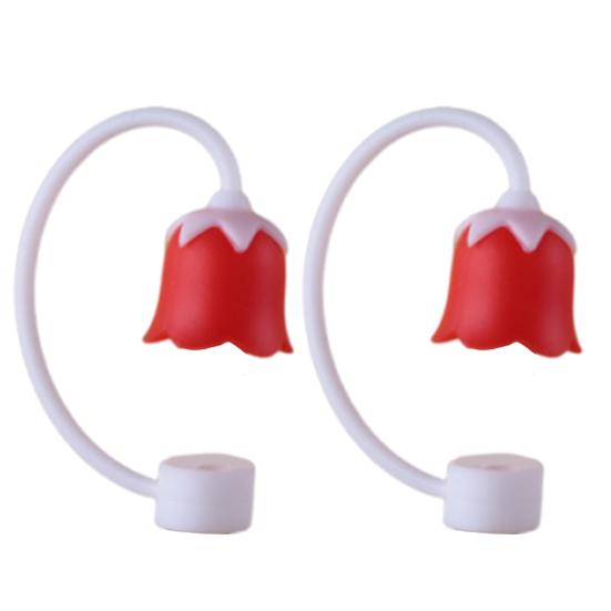 

2Pcs Straw Caps Integrated Sealing Straw Lid Reusable Silicone Straw Covers Dustproof Leakproof Straw Accessories for Cups 8 mm H