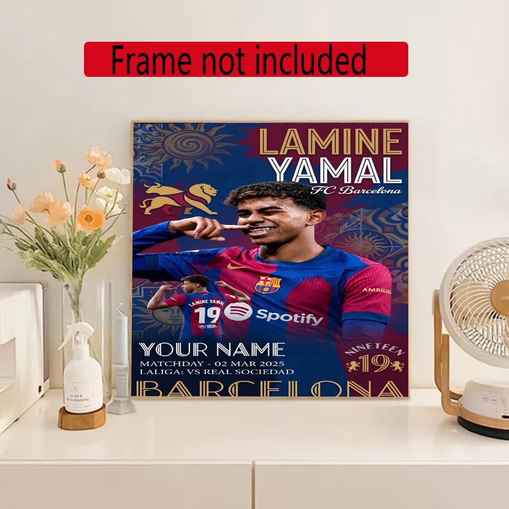 Lamin Yamal Personalized Name Round Diamond Painting Kit Diamond Embroidery Painting Rhinestones Mosaic Frameless Handwork Decoration Arts