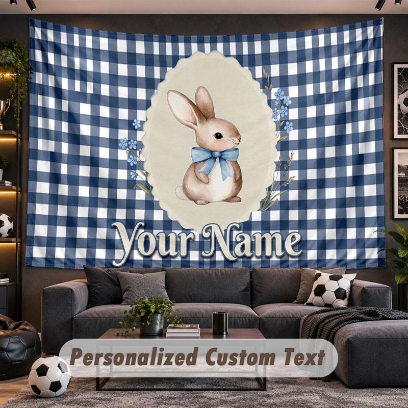 Wall Hanging Tapestry Custom NamePeter Rabbit Pattern Personalized Printed Fabric Wall Decor