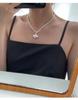Korean Inspired Sweetheart Double Layer Necklace - Retro Peach Heart Clavicle and Creative Sweater Chain for Women