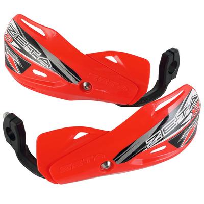 Impact X3 Hand Guard Red Universal Handlebar Clamp Type Clamp 14mm Mud Stepping Stone Protection Motocross MX Race Angle Adjustment Dirtfreak F5440
