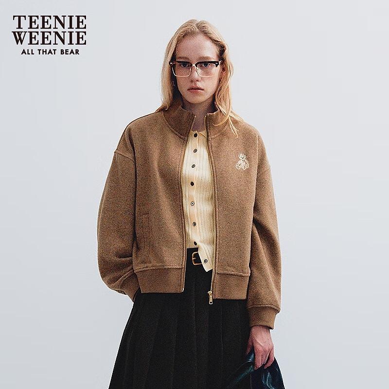 

Teenie Weenie Bear Women s Embroidered Stand-Collar Zip-Up Sweatshirt L