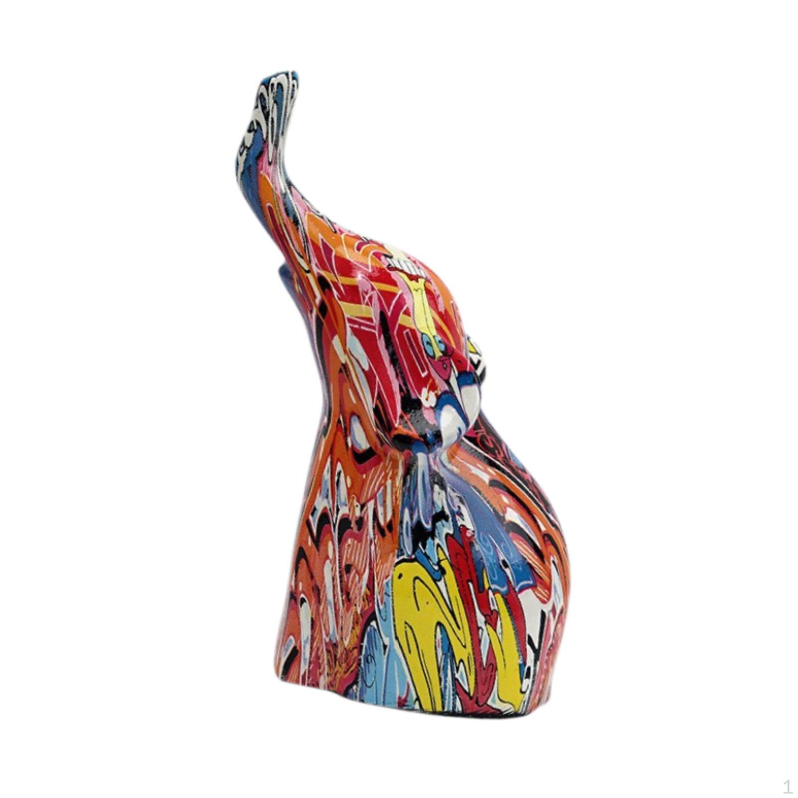 

Скульптура из смолы «Слон», фигурка животного, сувениры, подарки, настольные художественные работы, украшение для тумбы под телевизор colorful