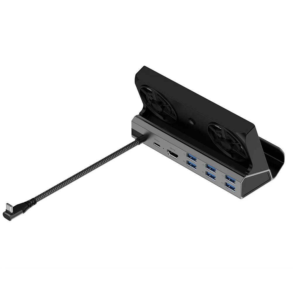 Хаб-держатель Док-станция HDMI-совместимая Хаб для консоли 4K 60 Гц USB C Док-станция Type C USB 3.0 2.0 PD 100 Вт RJ45 для ROG Ally Game