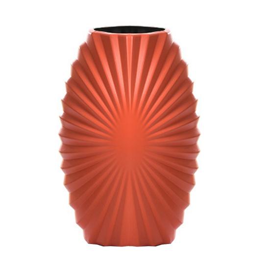 Plastic Ribbed Flower Vase Minimalist Modern Flower Holder Container Home Office Table Centerpiece Decorative Floral Plants Vase