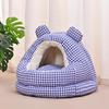 Four Seasons Semi-Closed Cozy Pet Bed for Cats & Dogs - Winter Warmth