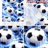 2D Flat Printing 2pcs Curtain Drapes Soccer Balls Glow Digital Printed Polyester Drapes Birthday Party Perfect for Holiday