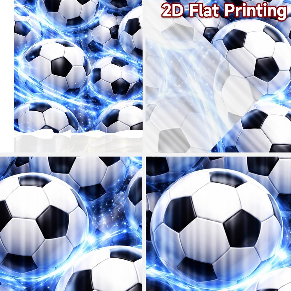 2D Flat Printing 2pcs Curtain Drapes Soccer Balls Glow Digital Printed Polyester Drapes Birthday Party Perfect for Holiday