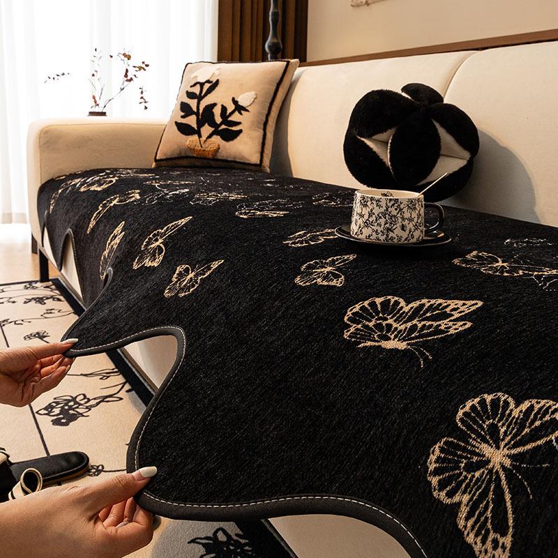 Light Luxury Special-Shaped Sofa Cushion Butterfly Universal In All Seasons Irregular Chenille Non-Slip Seat Cushion Sofa Towel Simple Cover