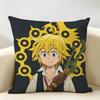 Anime  DDeadly SSins Cushion Cover Natural Linen Organic Fabric DoubleSided Printing Room Sofa Decor Pillow Case