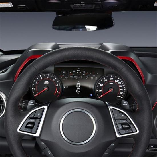 Red Real Carbon Fiber Driver Dashboard Frame Cover Case For Camaro 2016 2017 18