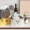 Fashionable Plush Tissue Container Portable and Multifunctional Tissue Storage Case for Household Everyday Use