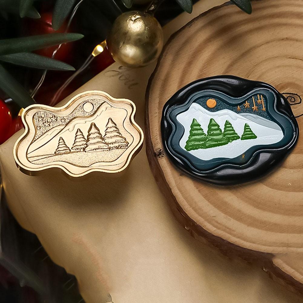 

Зимний фестиваль Голова сургучная печать штамп старинный узор снежинки рождественская елка 23