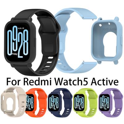 WatchBand Strap For Redmi Watch 5 Active SmartWristbands Fashion Silicone Bracelet For Redmi Watch5 Active WristBand Strap&case
