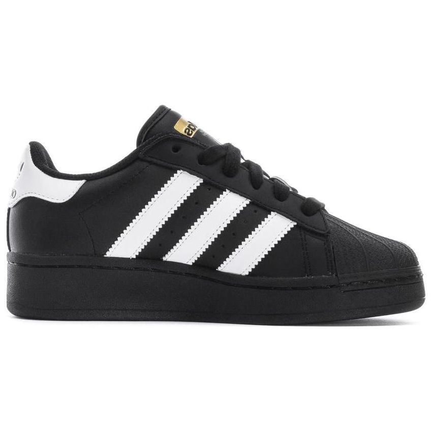 Adidas Originals Superstar Xlg Leather Comfortable Durable Breathable Low Top Kids Sneakers Kids Sneakers Black White IG0278