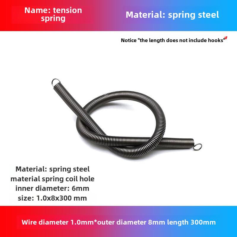 1.0mm Yellow Spring Steel Tension Spring with Hook Clamp for Mop Brake Binding Machine