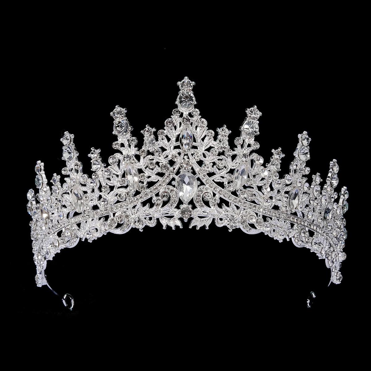 

Комплект свадебных украшений из трех предметов, высококачественные украшения для выпускного вечера, ожерелье из сплава с бриллиантами в форме короны, комплект серег