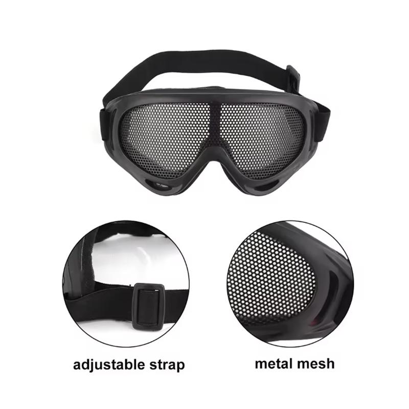 Outdoor Eye Protective Comfortable Airsoft Safety Tactical Glasses Anti Fog With Metal Mesh/PC Len For Paintball Hunting Goggles