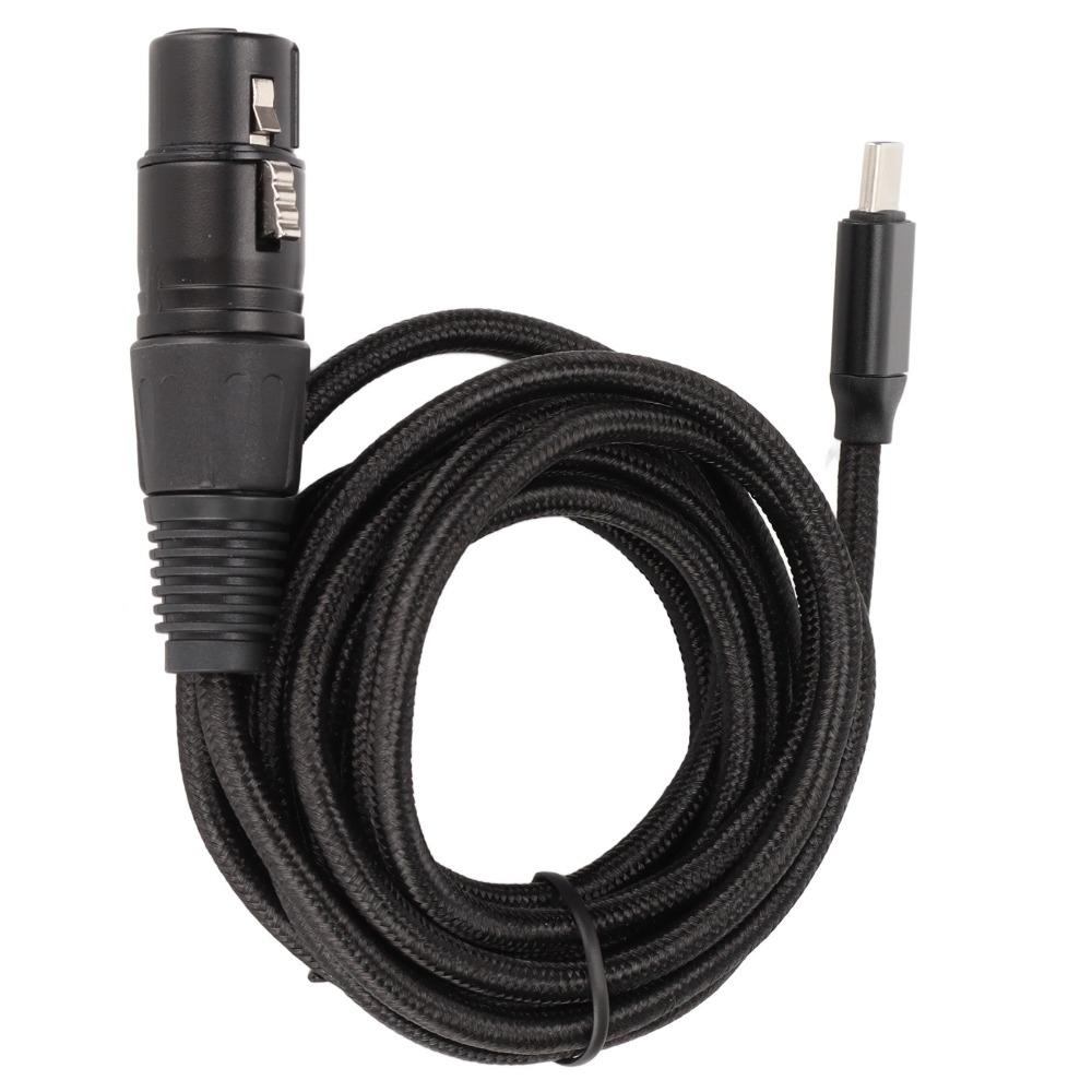 HIFI Type C Microphone Audio Cable Plug and Play USB Mic Recording Cable  XLR Microphone