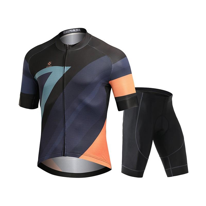 Mens Short Sleeve Cycling Jersey Shorts Set Mountain Bike Breathable Quick Dry