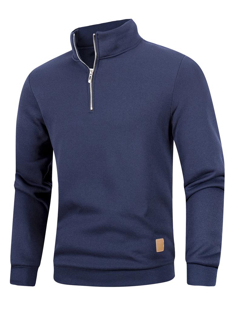 Men'S Quarter Zip Up Long Sleeveslim Fit Lightweight Mock Neck Pullover Casual Sweaters Half Turtleneck Cozy Outdoor Streetwear