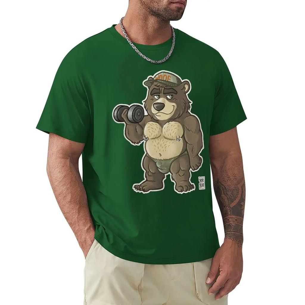 Casual Thicc Bear Animals Strong Wildlife T Shirt Harajuku Short Sleeve T-shirt 100% Cotton Graphics Tshirt Tops