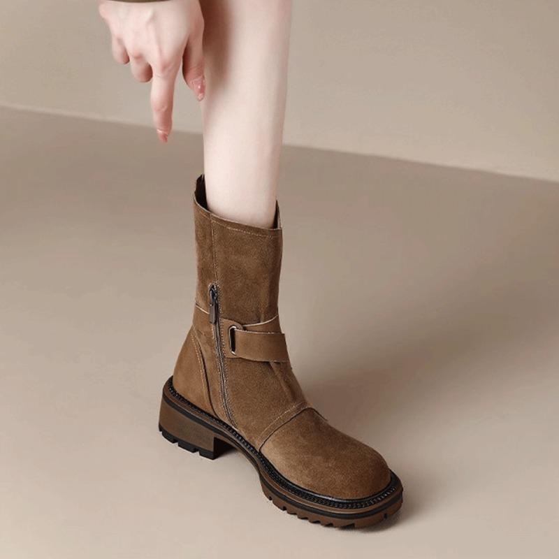 Ankle Women Boots Fashion New Chunky Shoes Suede 2025 Trend Winter Chelsea Boots Brand Party Women Sneakers Knight's