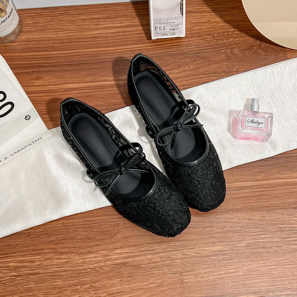 Soft sole not tired feet spring and summer mesh flat shoes women's high sense 2025 ballet breathable women's shoes low heel casual shoes