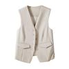Women Single Breasted Sleeveless Vest Open Front Office Work Blazer Casual V Neck Business Top with Pockets
