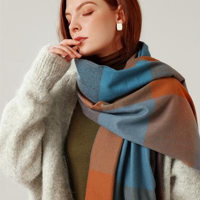 Sciarpa Autunno Inverno Nuova Sciarpa da Donna in Imitazione Cashmere Calda Scialle a Righe Plaid