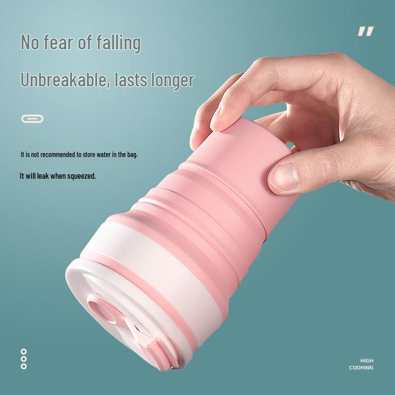Silicone Folding Travel Cup - Portable, High-Temperature Resistant, Ideal for Mouthwash, Camping, and Outdoor Use