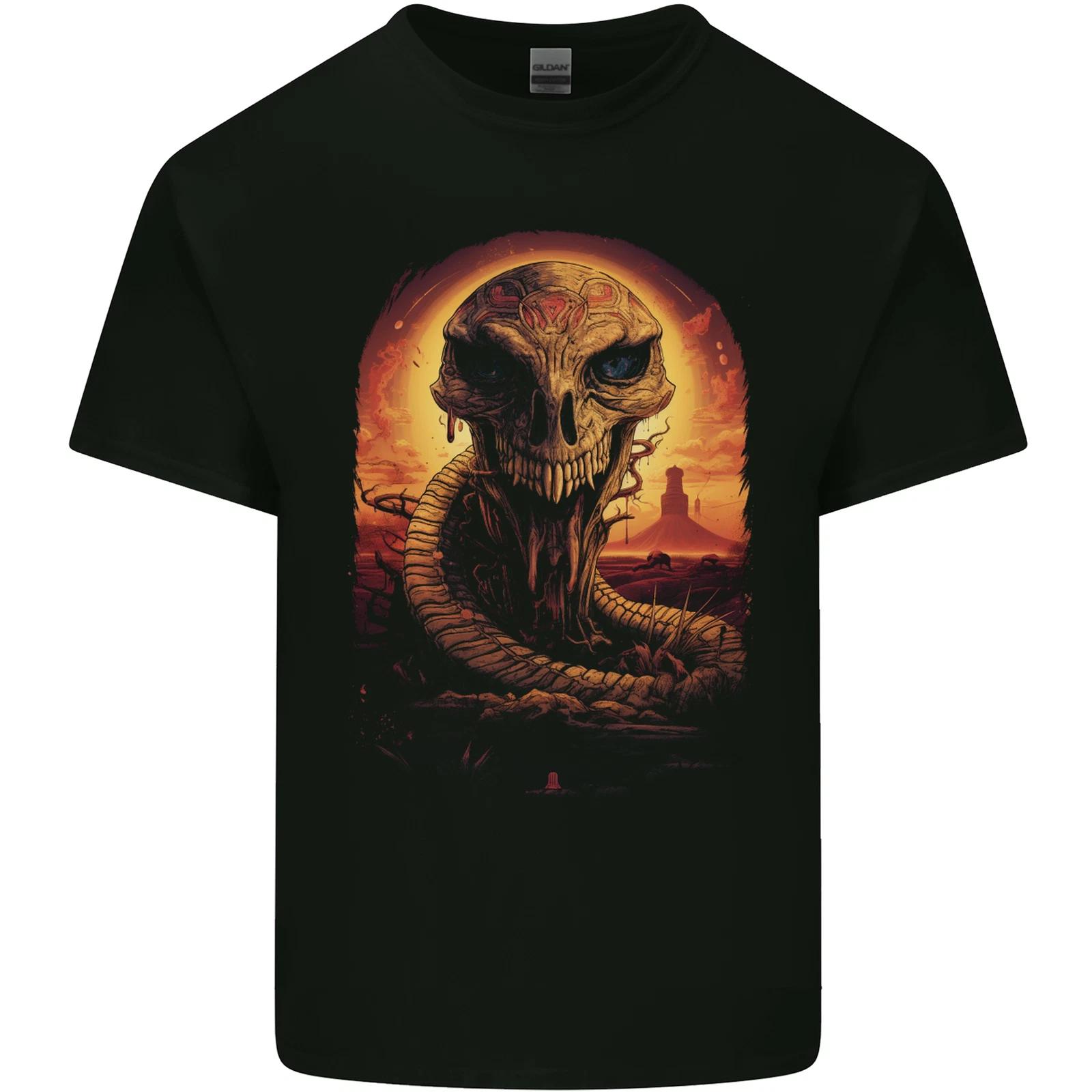 Serpent Skull Fantasy Snake Kids T-Shirt Childrens S