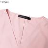 ZANZEA Women Elegant Casual V-Neck Solid Color Sleeveless Dress