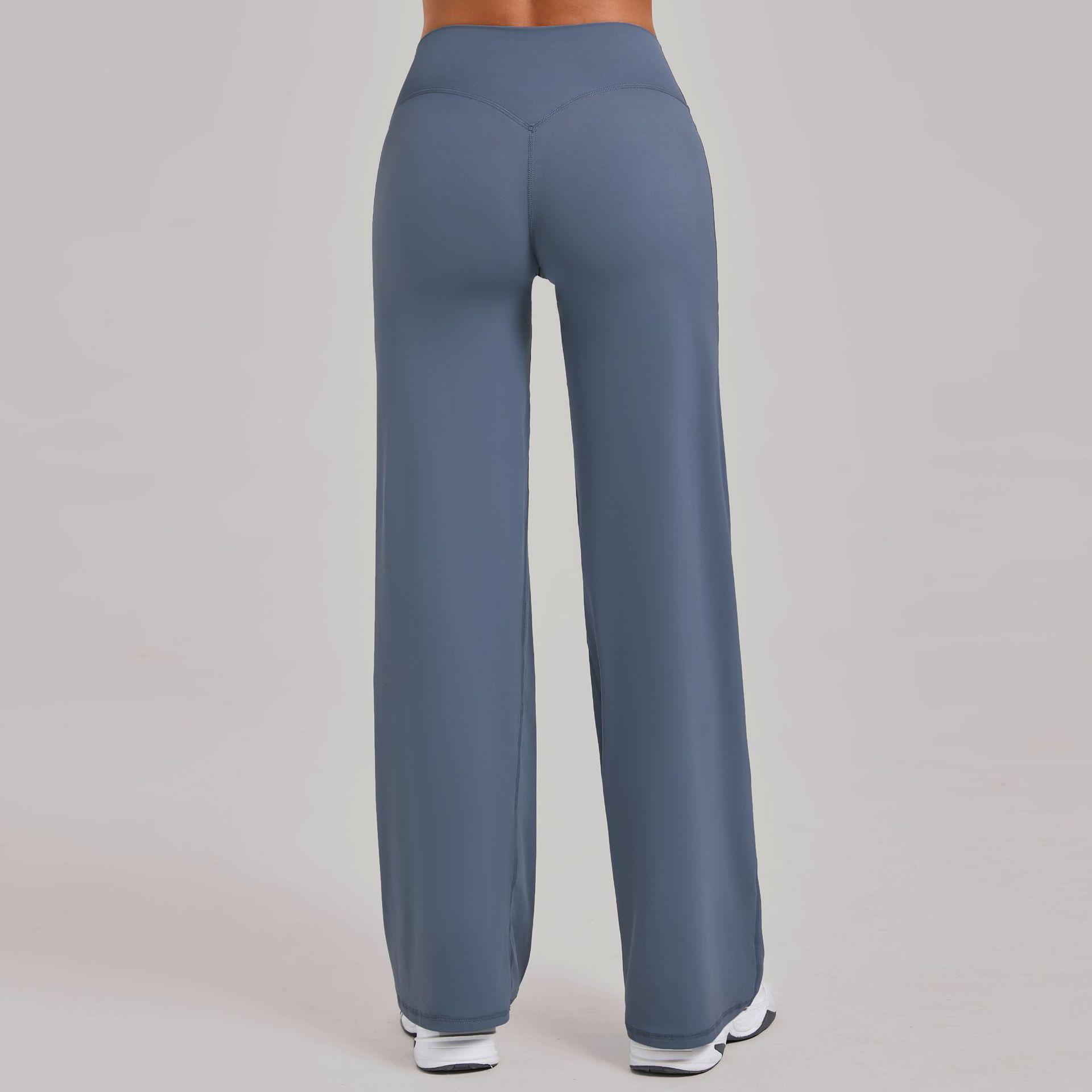 Универсальные свободные широкие брюки для йоги и бега, комфортная посадка, подчеркивающая бедра, прямой крой (91229) Small