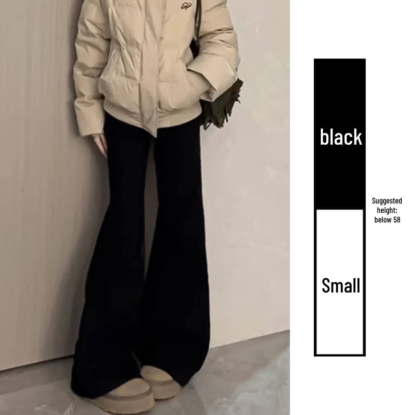 

American Dark Gray Velvet Flare Pants for Women - High Waist Slimming Bootcut Bell Bottoms, Autumn/Winter Collection XL