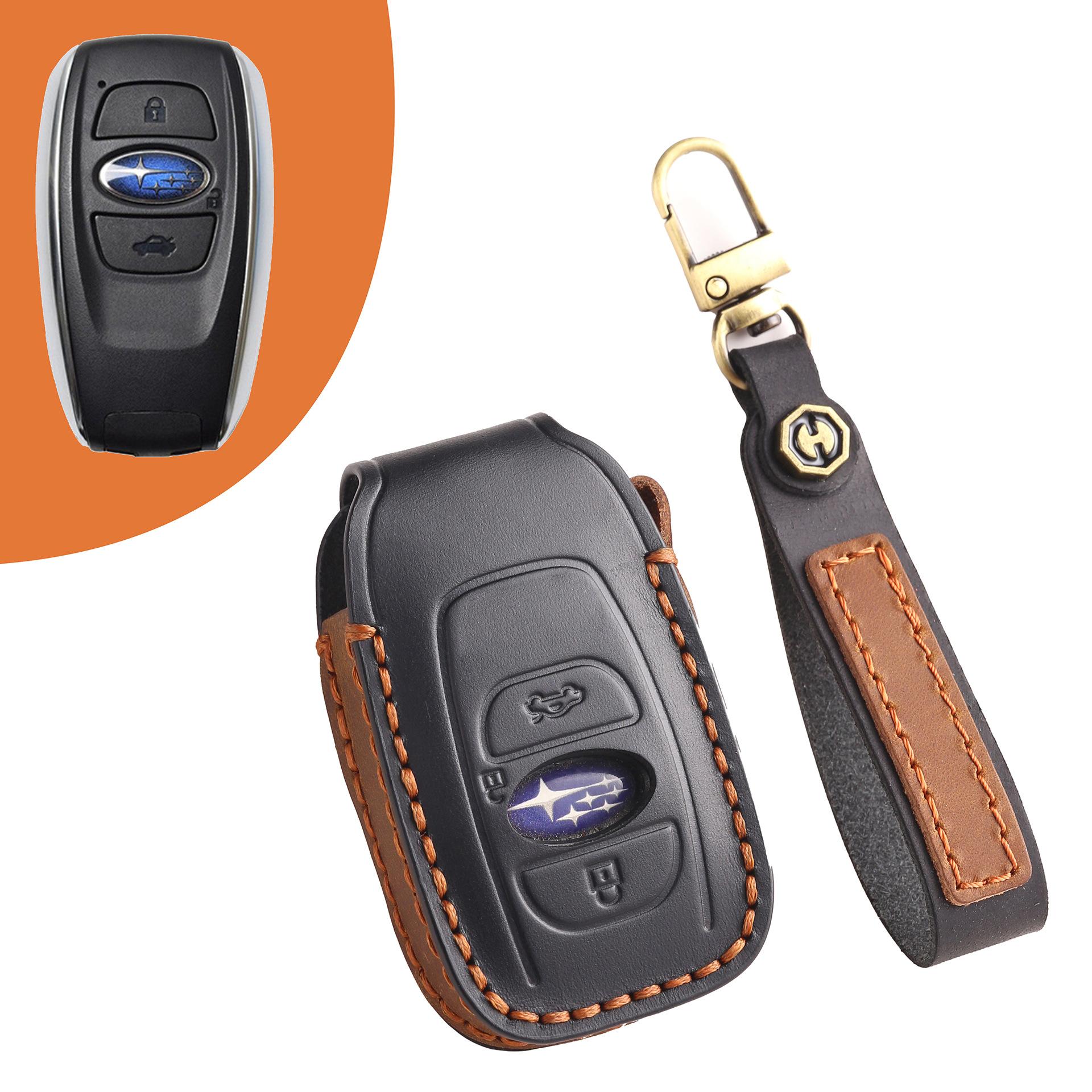 

Subaru key set Forester Brz Aohu Xv Lion Xubao leather car key case chain high-end